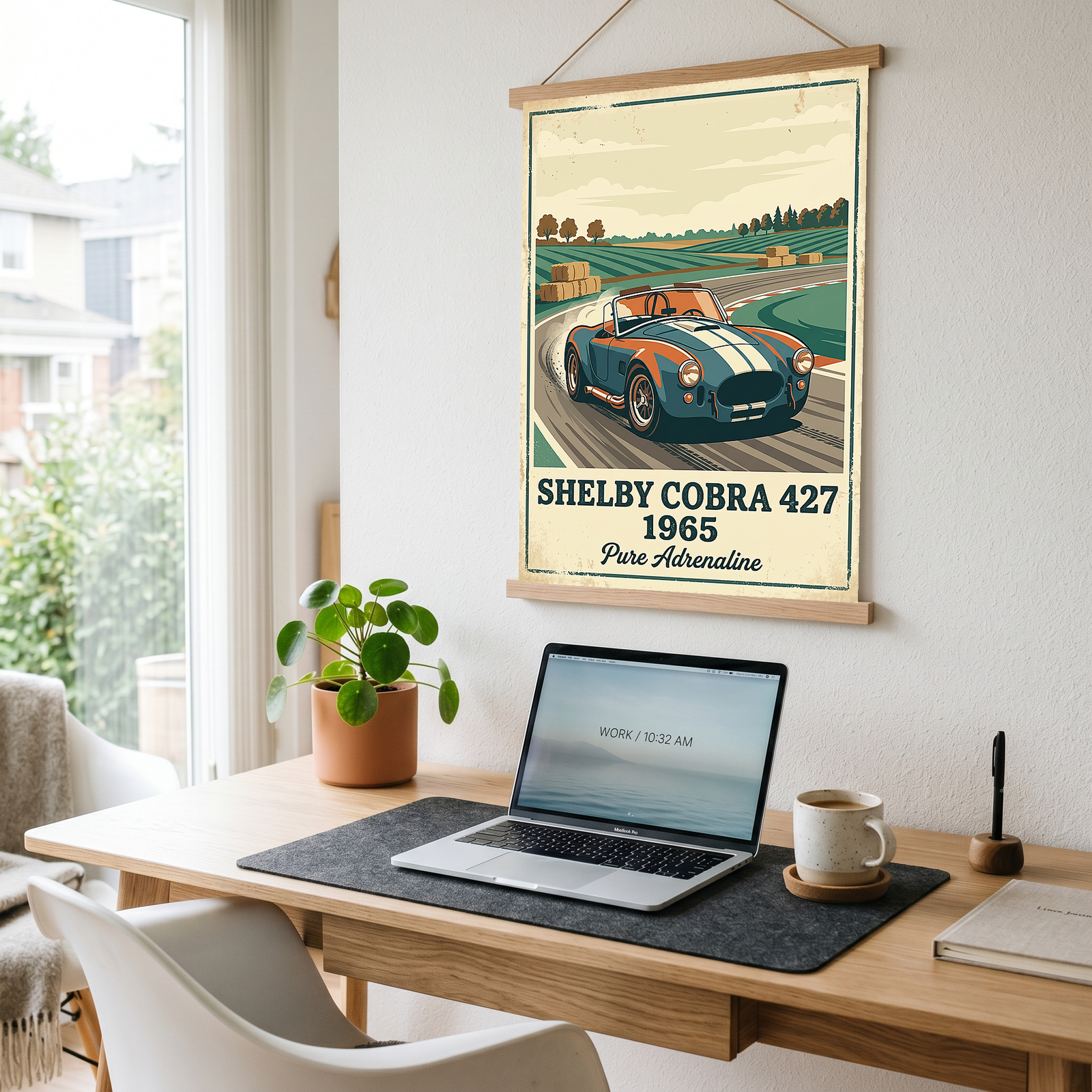 Shelby Cobra 427 1965 Poster — Vintage Race Track Roadster Print