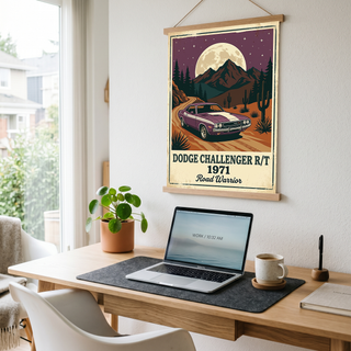 Dodge Challenger R/T 1971 Poster — Vintage Muscle Car Desert Moon Print