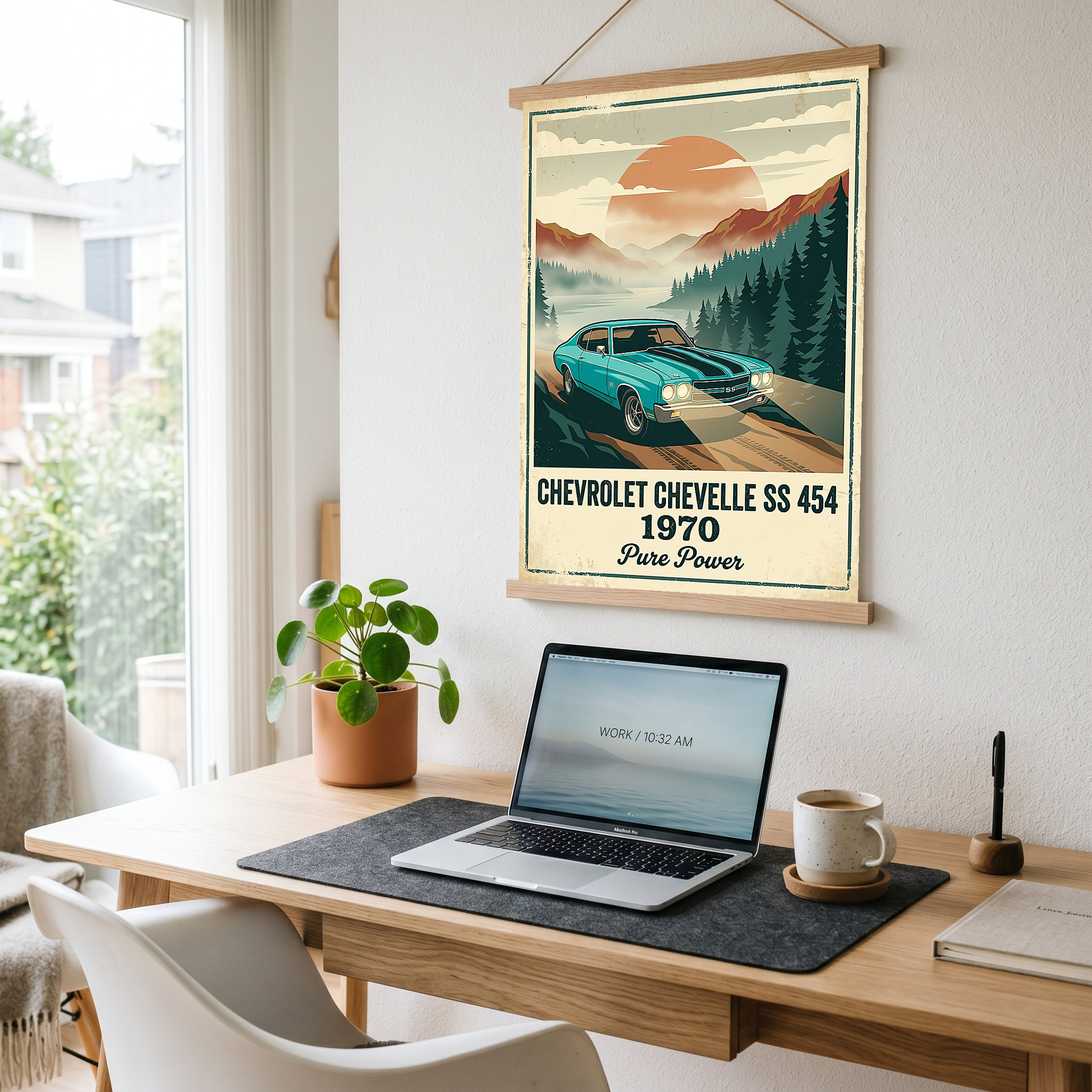 Chevrolet Chevelle SS 454 1970 V6 Aqua Edition — Vintage Muscle Misty Mountain Print