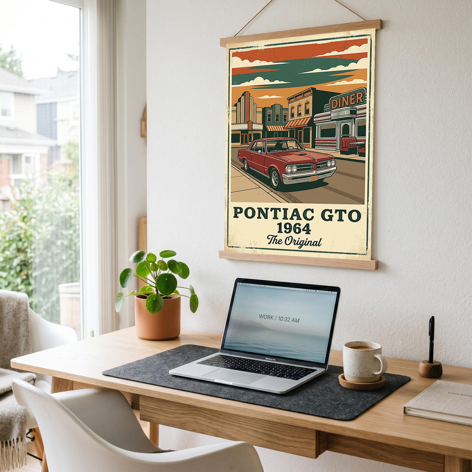 Pontiac GTO 1964 Poster — Vintage Muscle Car Diner Main Street Print