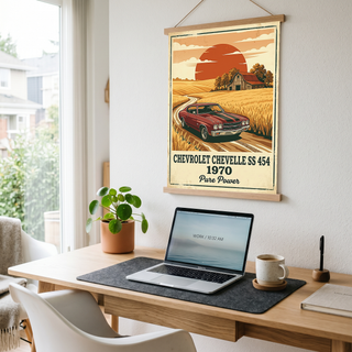 Chevrolet Chevelle SS 454 1970 Poster — Vintage Muscle Car Country Barn Print