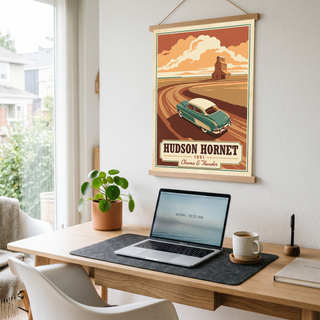 Hudson Hornet 1951 Poster — Vintage NASCAR Stock Car Prairie Print