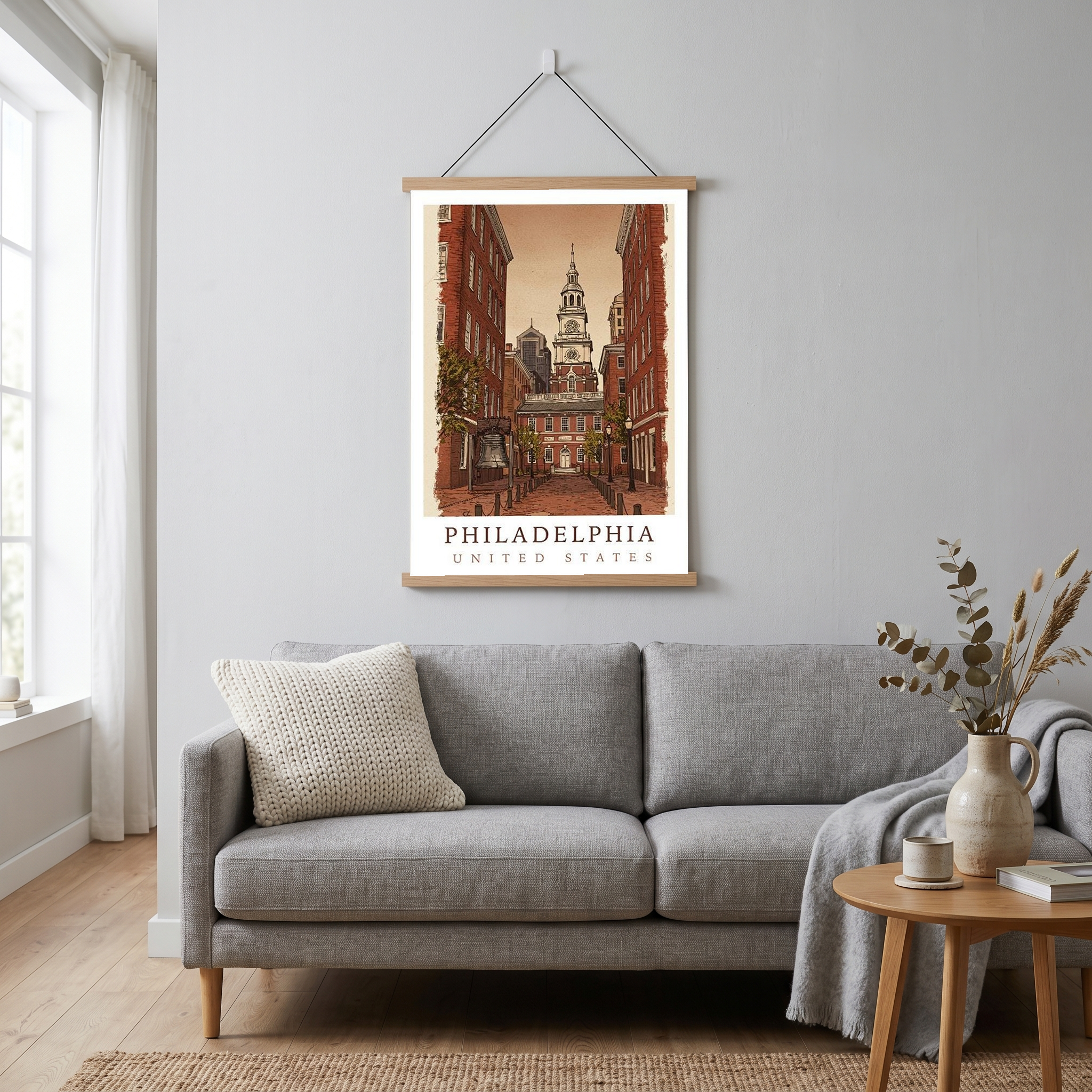 Philadelphia USA — Independence Hall Historic Wall Art Print