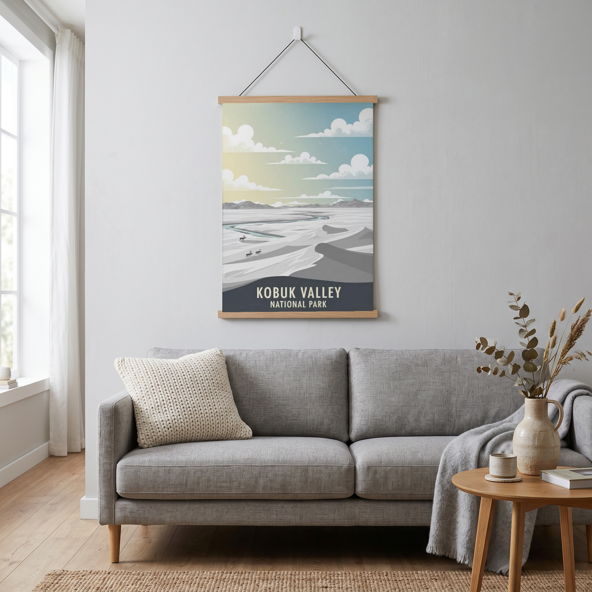 Kobuk Valley National Park Poster — Vintage Alaska Arctic Sand Dunes Caribou
