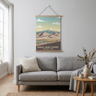 Great Sand Dunes National Park Poster — Vintage Colorado Dune Field Print