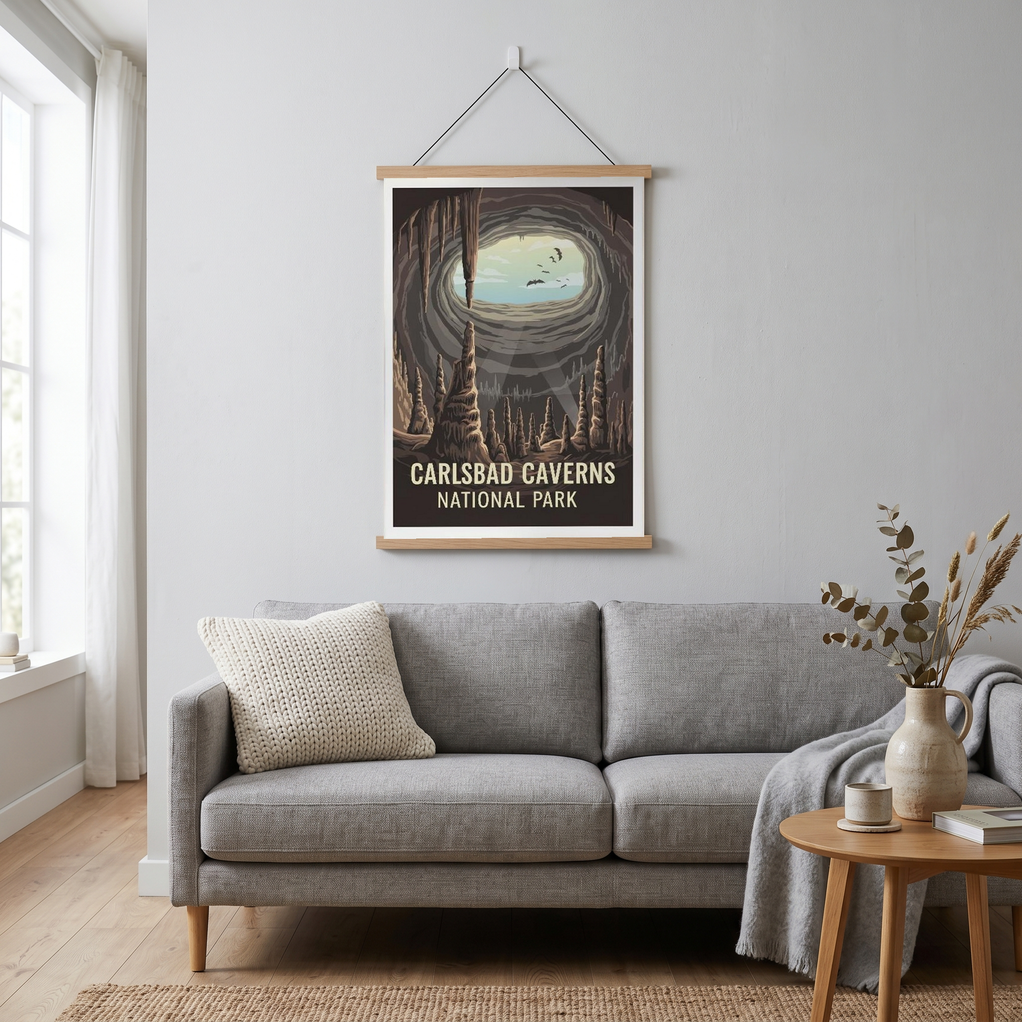 Carlsbad Caverns National Park Poster — Vintage New Mexico Bat Cave Print