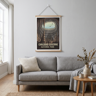 Carlsbad Caverns National Park Poster — Vintage New Mexico Bat Cave Print