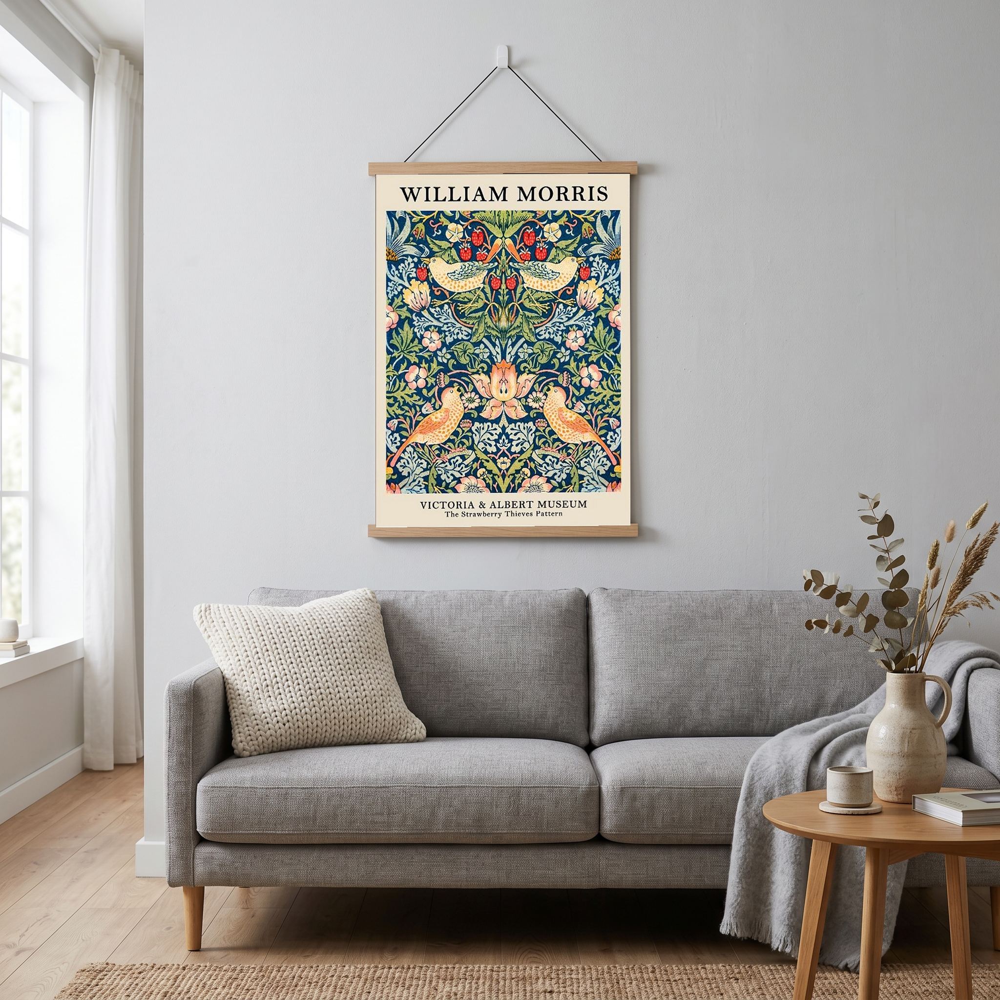 William Morris Strawberry Thief Print — V&A Museum Botanical Art