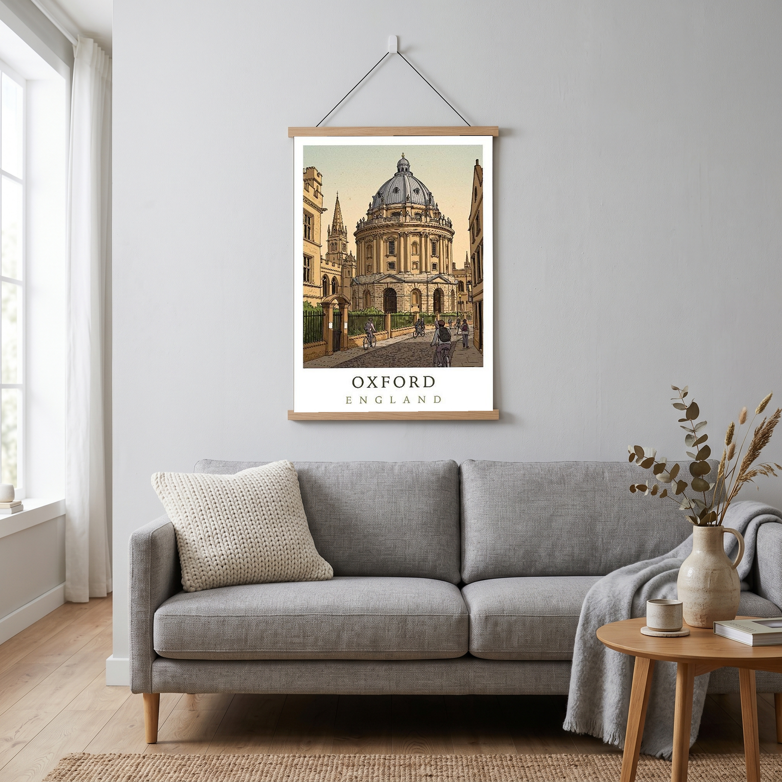 Oxford England Travel Poster — Radcliffe Camera University City Print