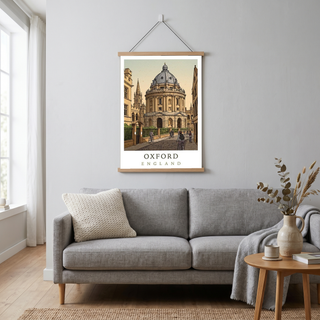Oxford England Travel Poster — Radcliffe Camera University City Print