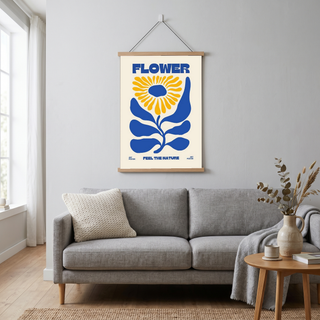 FLOWER Feel the Nature Poster — Mid-Century Botanical Cut-Out Print
