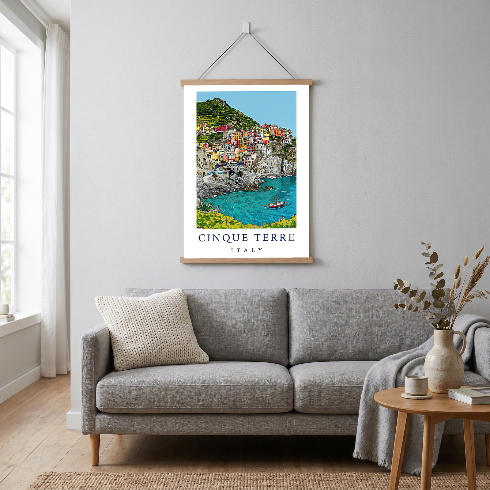 Cinque Terre Italy Travel Poster — Manarola Coastal Village Print