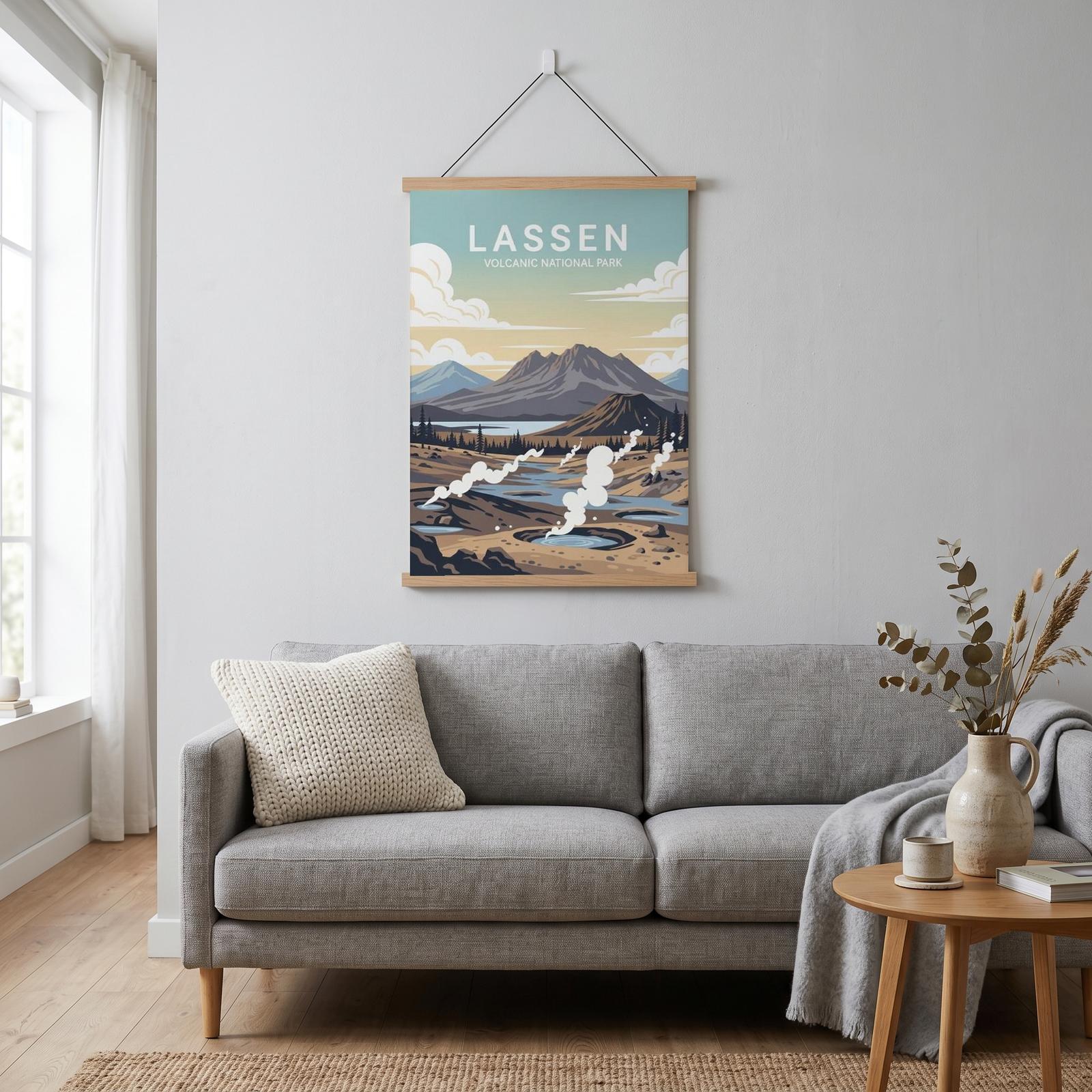 Lassen Volcanic National Park Poster — Vintage California Hydrothermal Print