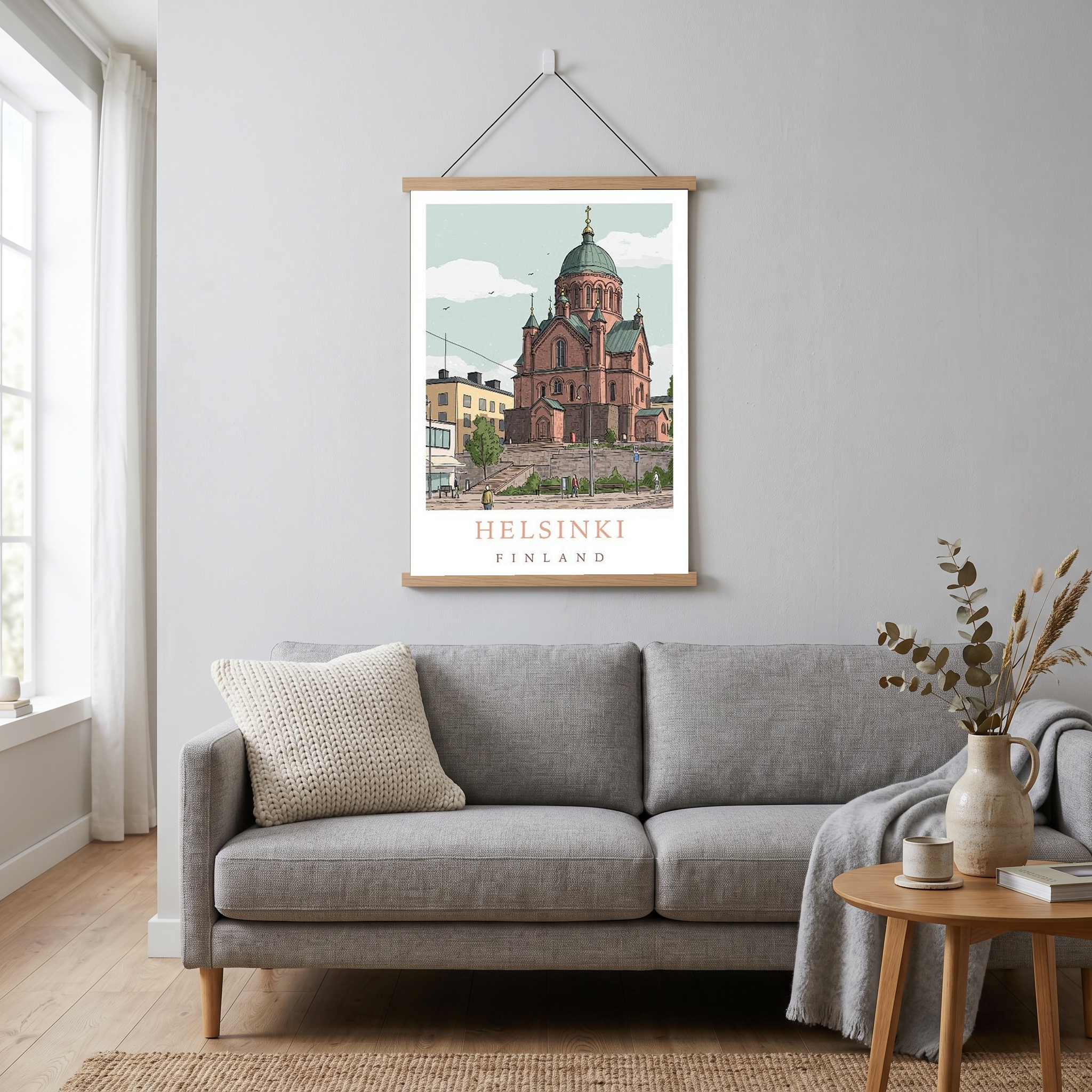 Helsinki Finland Travel Poster — Uspenski Cathedral Nordic City Print