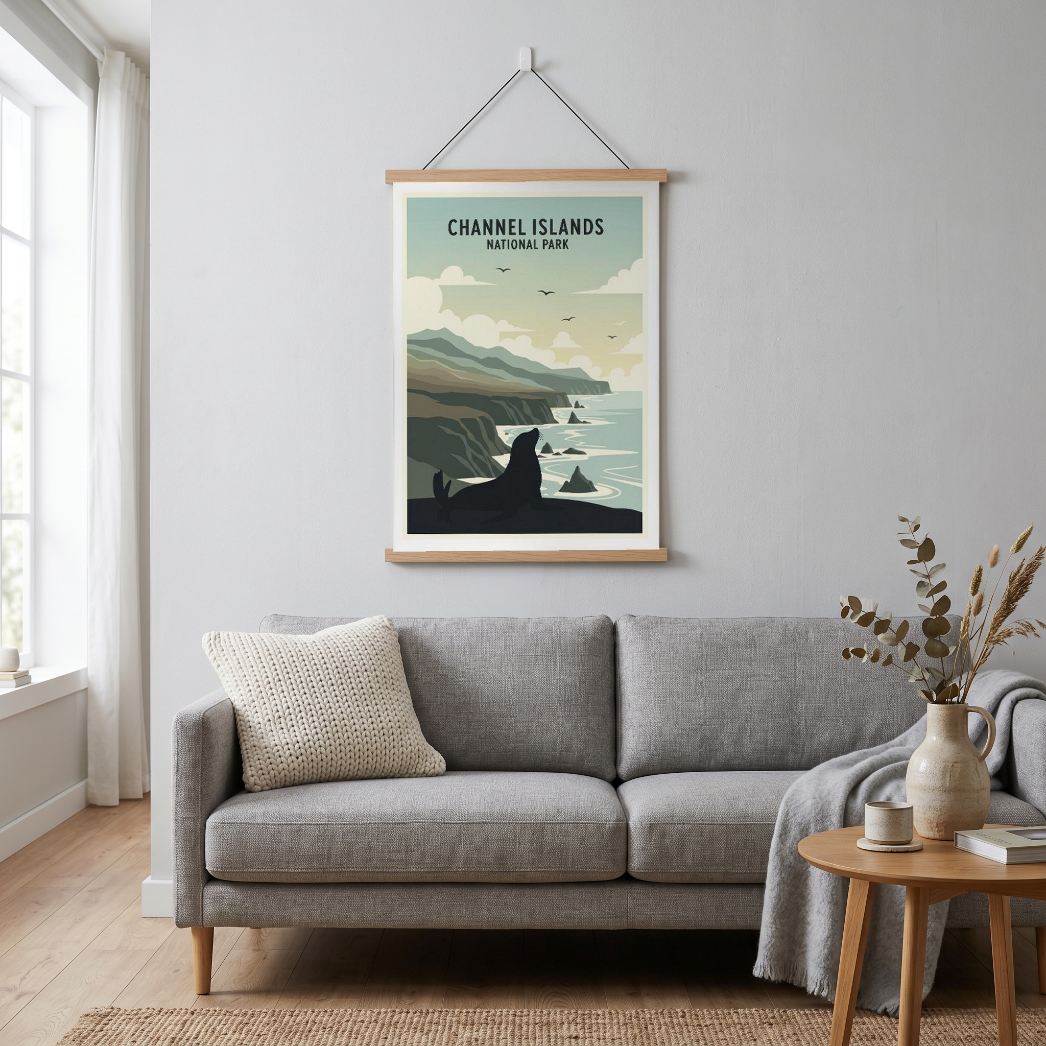 Channel Islands National Park Poster — Vintage California Sea Lion Coast Print