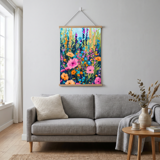 Abstract Flower Field Print — Vibrant Botanical Painterly Wall Art