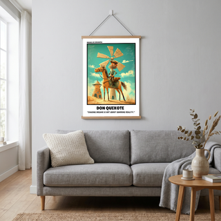 Don Quixote Poster - Chasing Dreams Literary Quote Wall Art Print