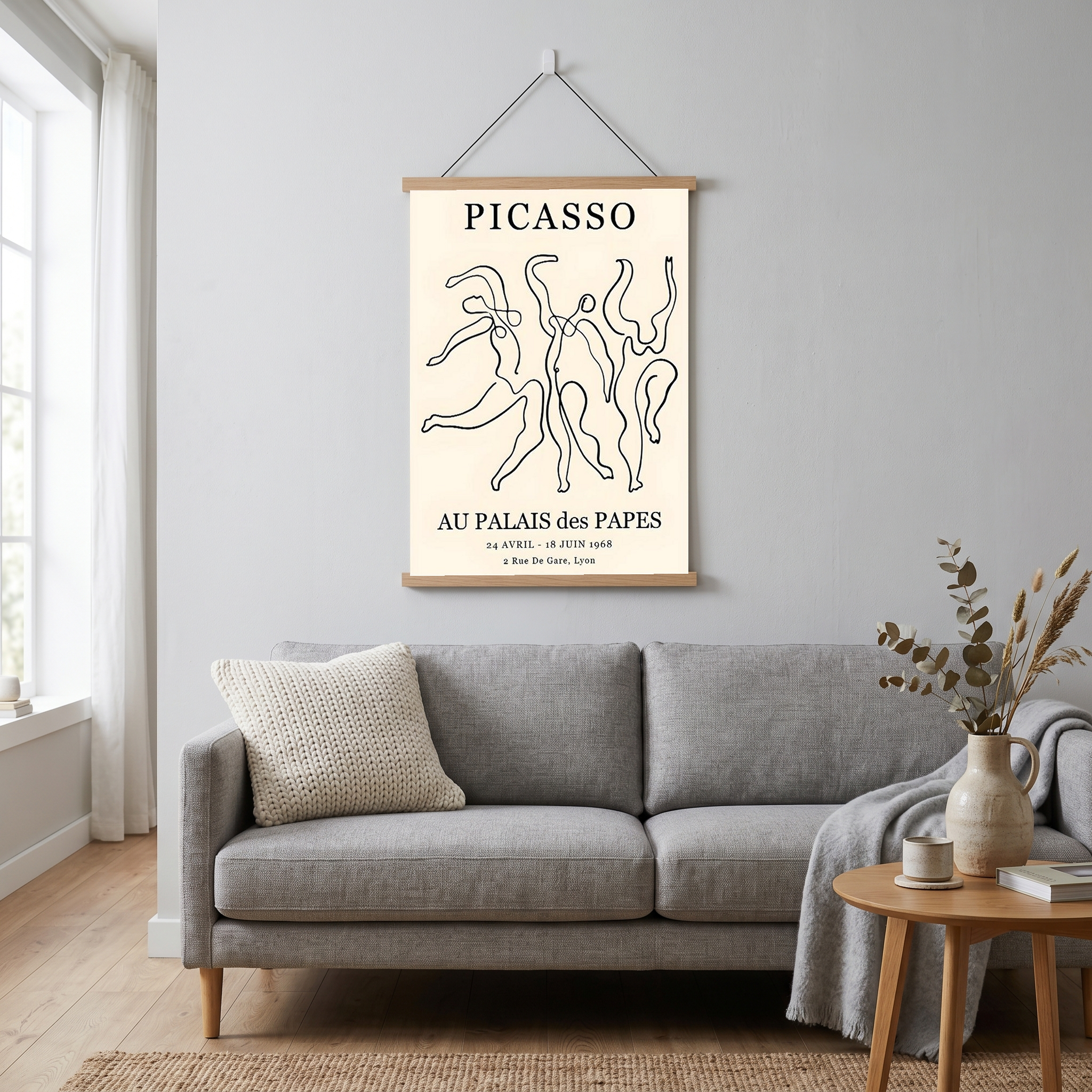 Picasso Au Palais des Papes 1968 Exhibition Poster Vintage Line Art Print