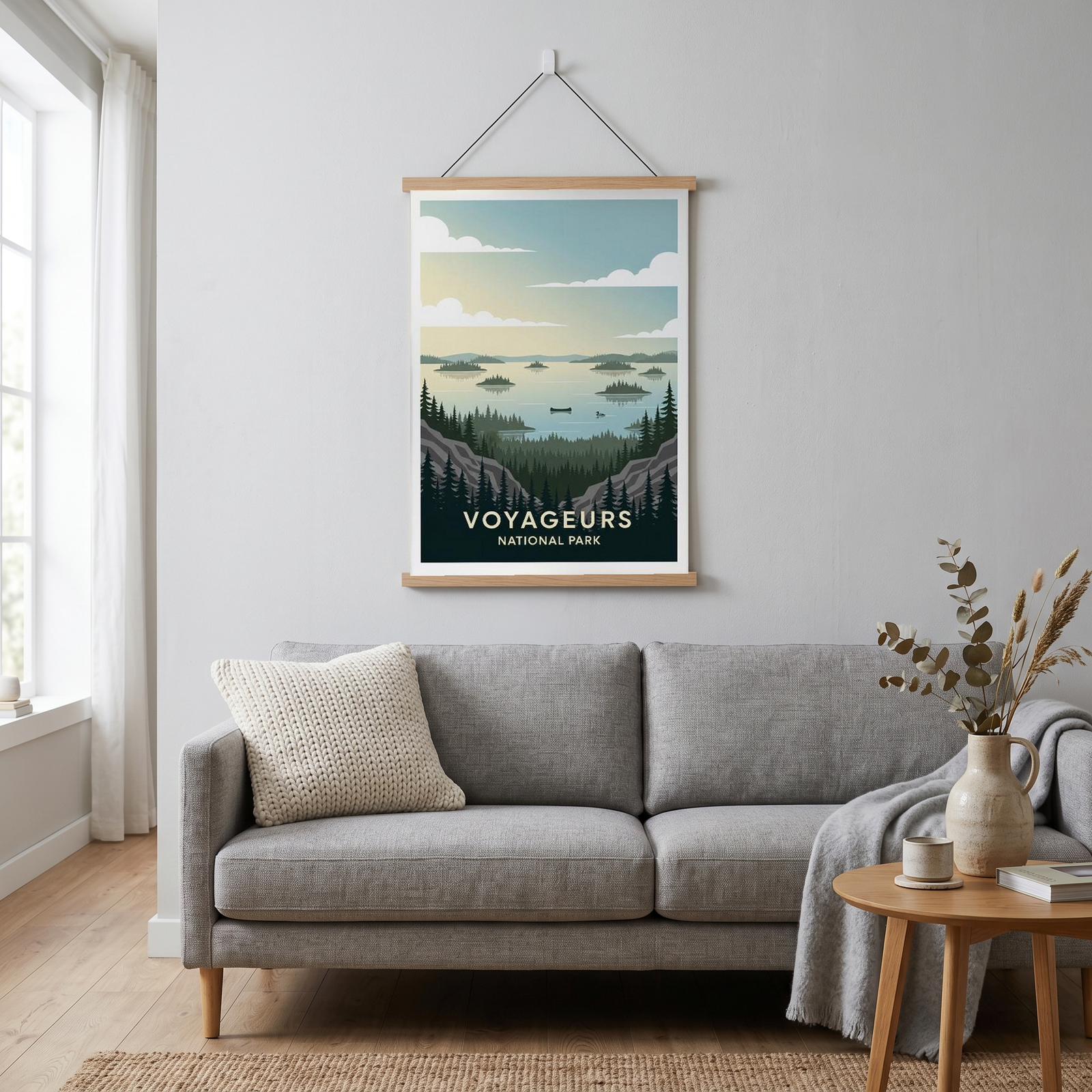 Voyageurs National Park Poster — Vintage Minnesota Canoe Lake Print