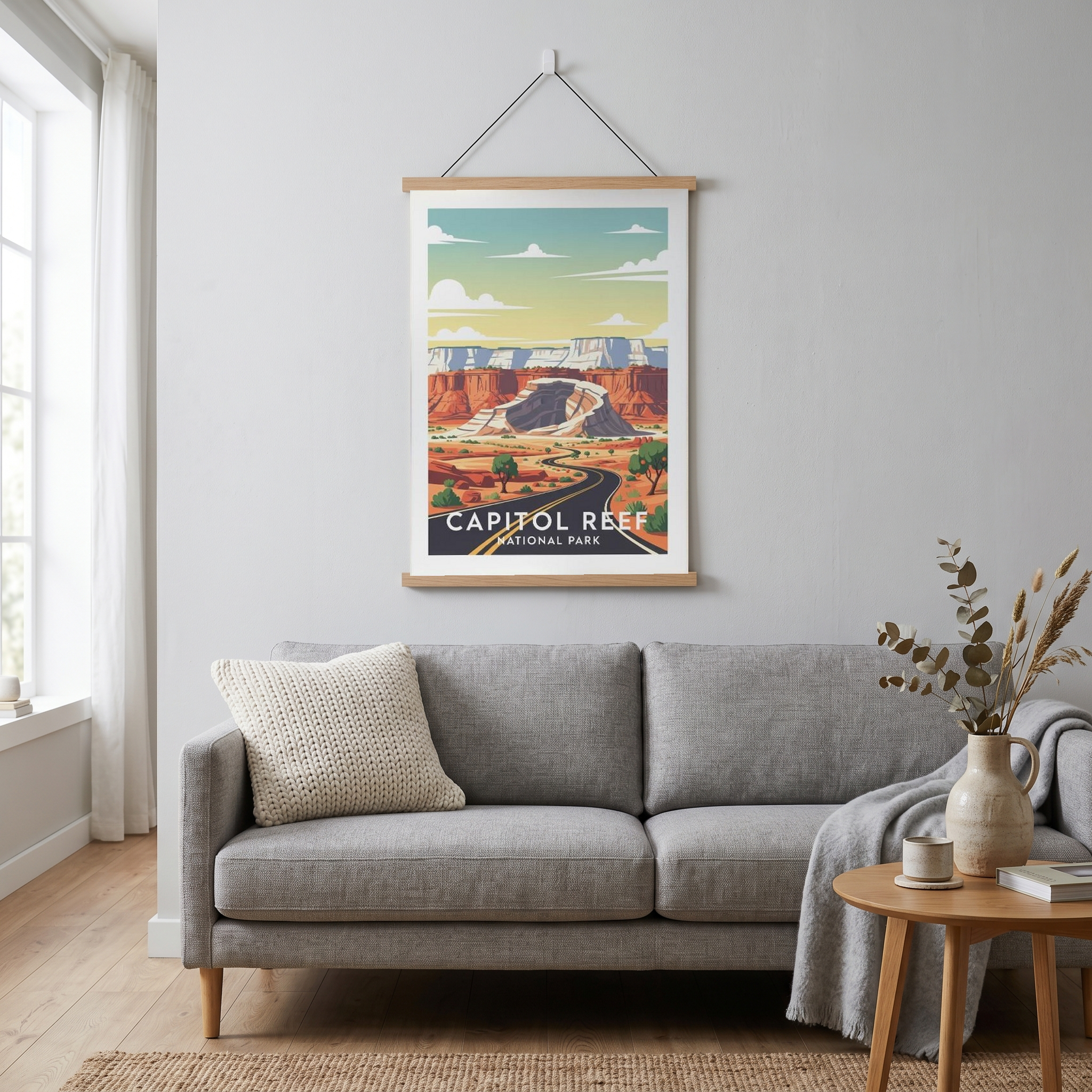 Capitol Reef National Park Poster — Vintage Utah Waterpocket Fold Print