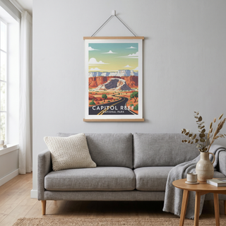Capitol Reef National Park Poster — Vintage Utah Waterpocket Fold Print