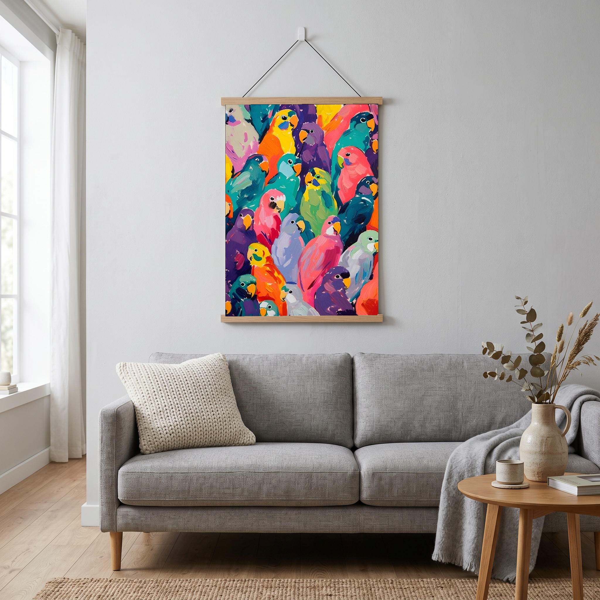 Pop Art Parrot Print — Vibrant Tropical Bird Wall Decor Poster