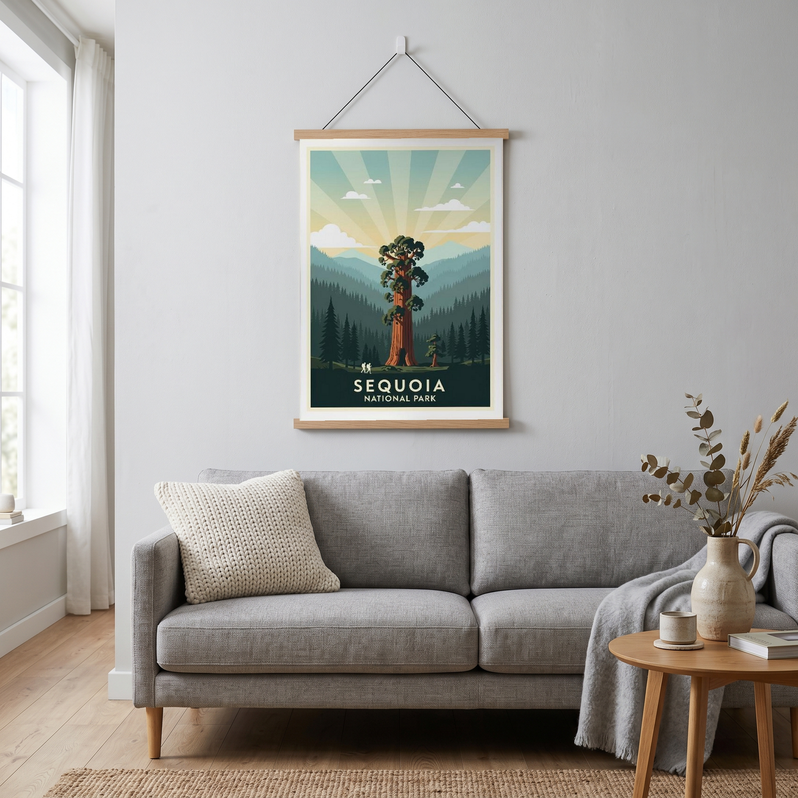 Sequoia National Park Poster — Vintage California General Sherman Tree Print