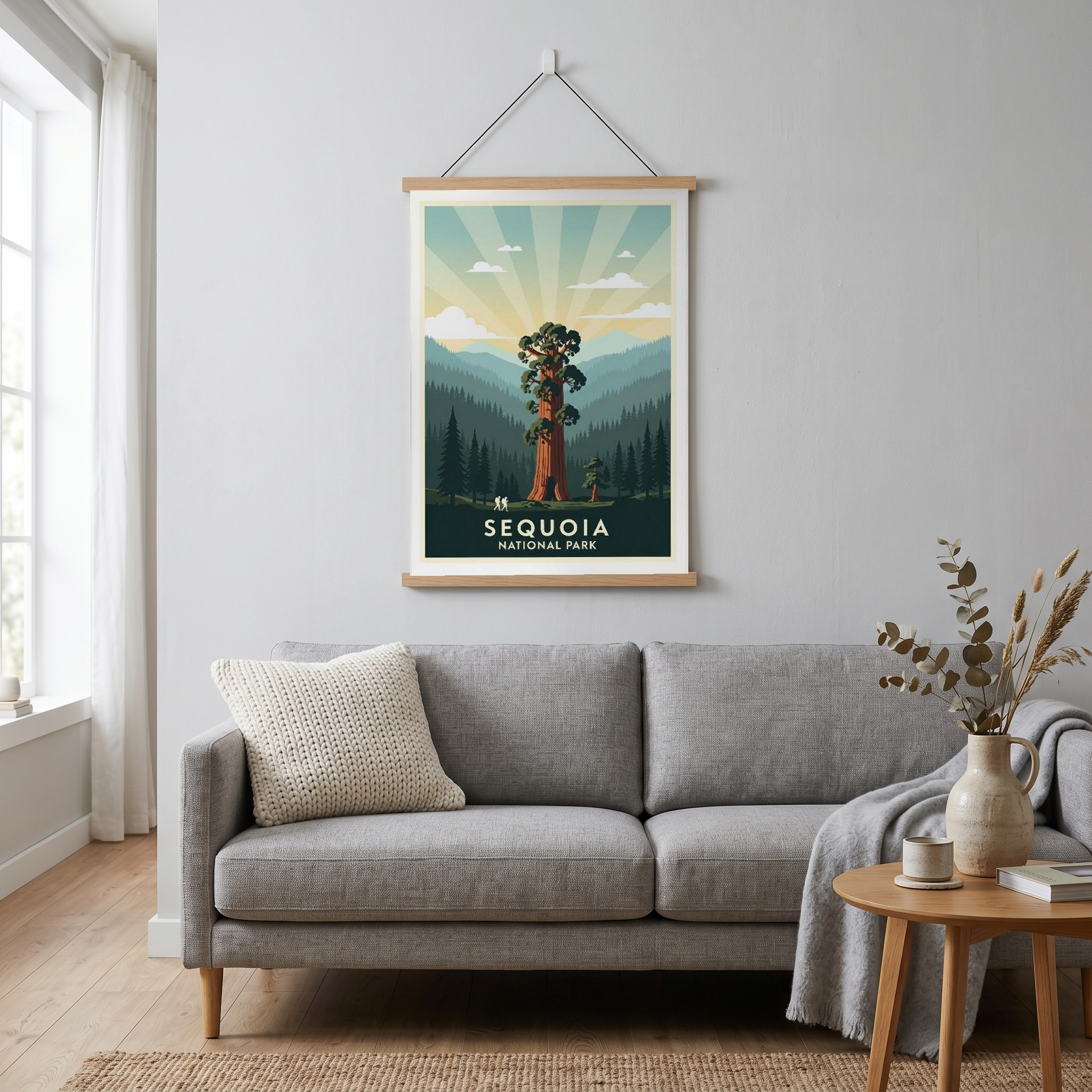 Sequoia National Park Poster — Vintage California General Sherman Tree Print