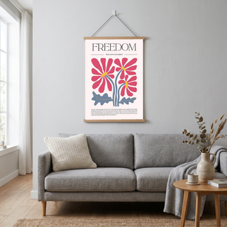 Freedom Bloom Where You Are Planted Floral Poster - Pink Daisy Wall Art Print