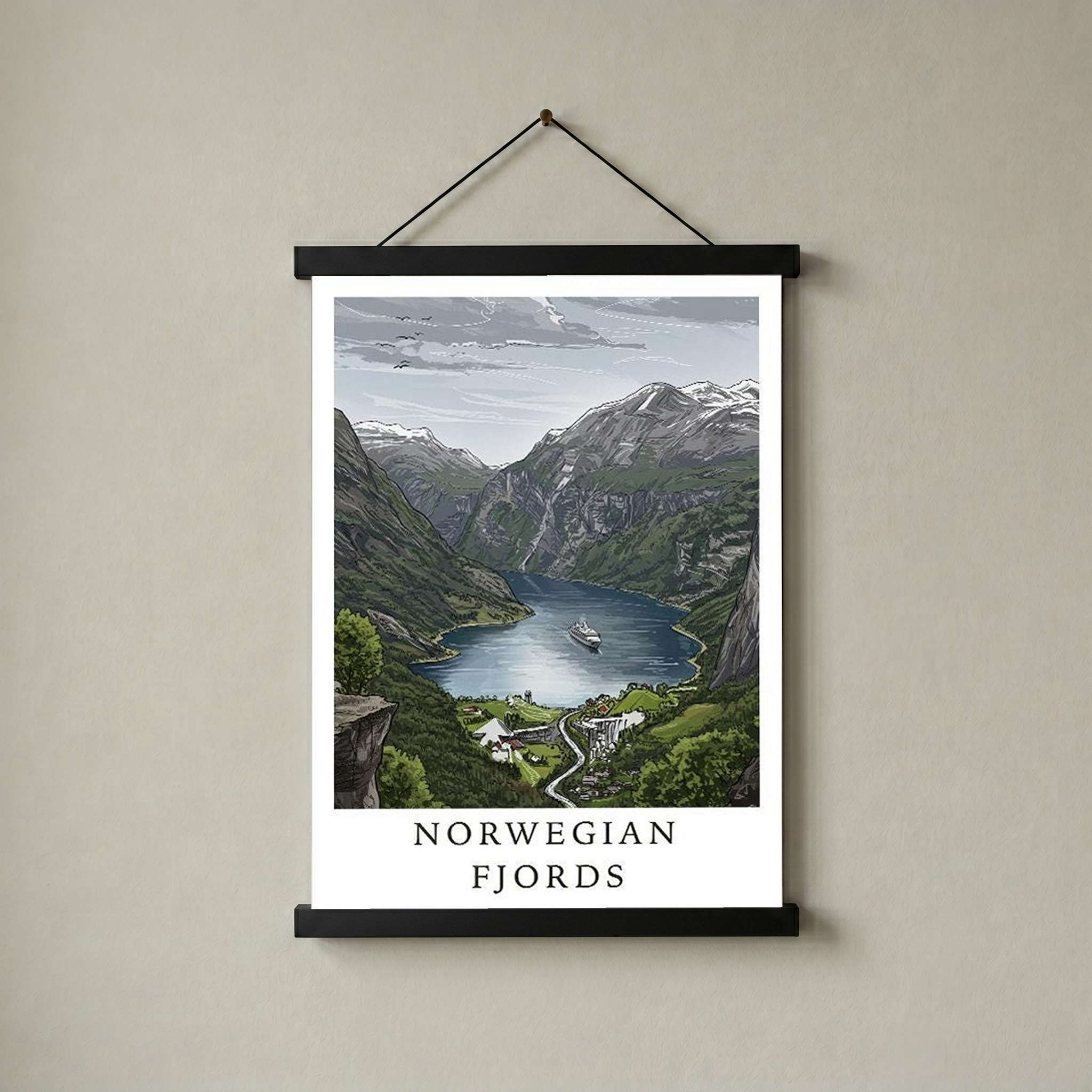 Norwegian Fjords — Geirangerfjord Scenic Travel Wall Art Print