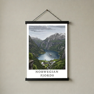 Norwegian Fjords — Geirangerfjord Scenic Travel Wall Art Print