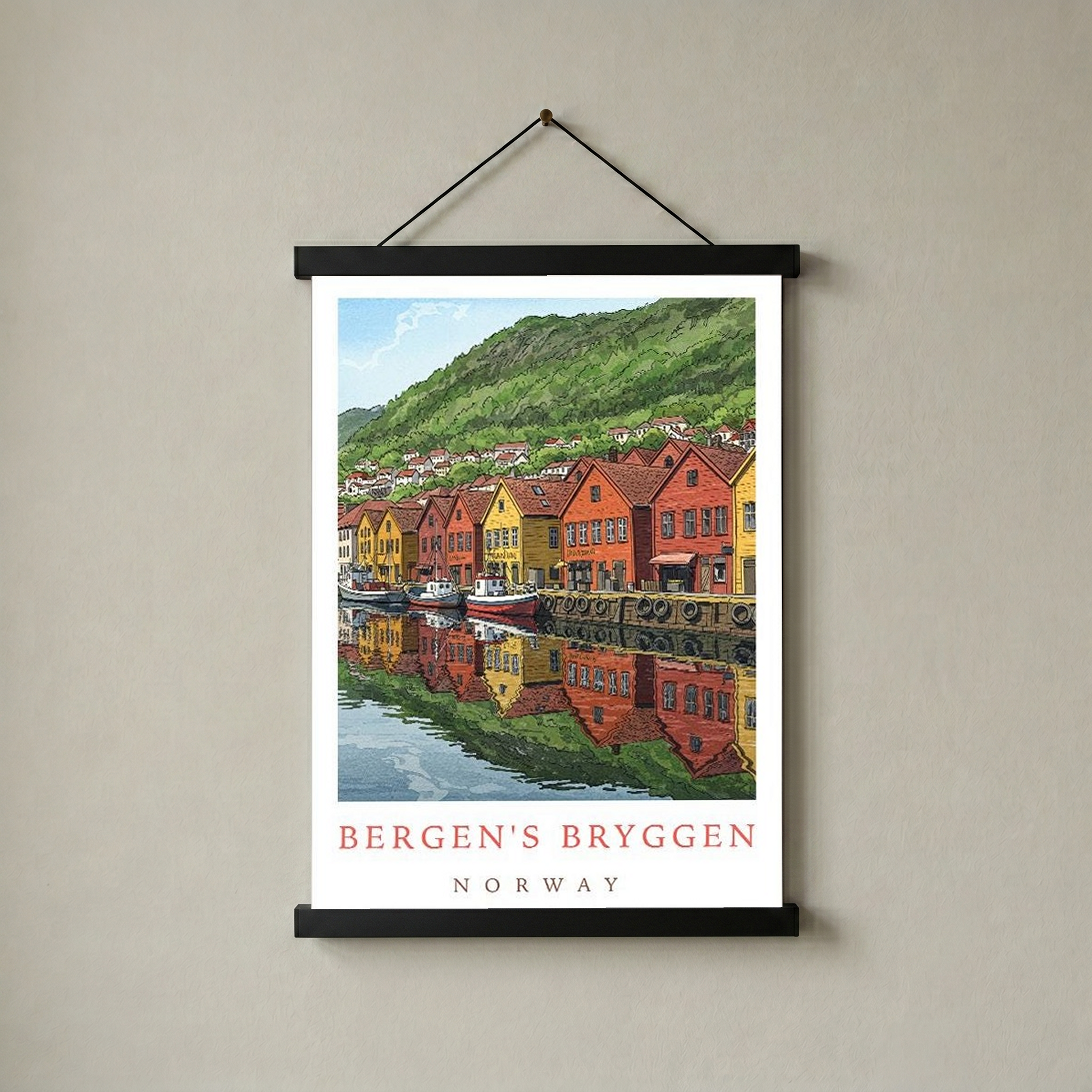 Bergen Bryggen Norway — Hanseatic Harbor Wall Art Print