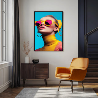 Futuristic Diva Wall Art Print — Bold Pop Portrait Poster