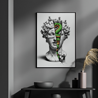 Gorgon Medusa — Surreal Apollo Bust Wall Art Print