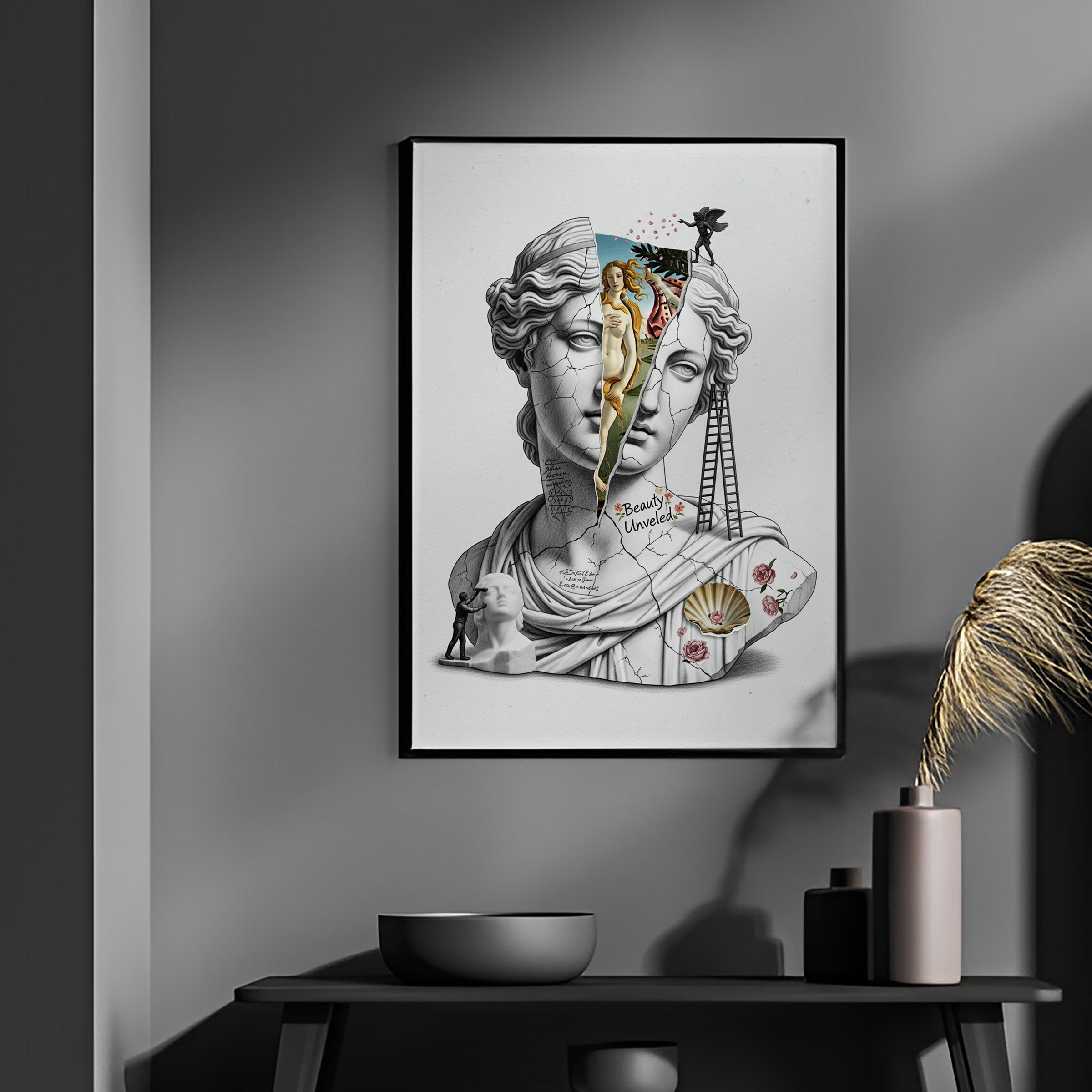 Beauty Unveiled — Botticelli's Venus Reimagined Wall Art Print