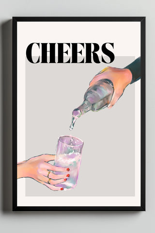 Cheers Wall Art Print — Toast & Celebration Poster