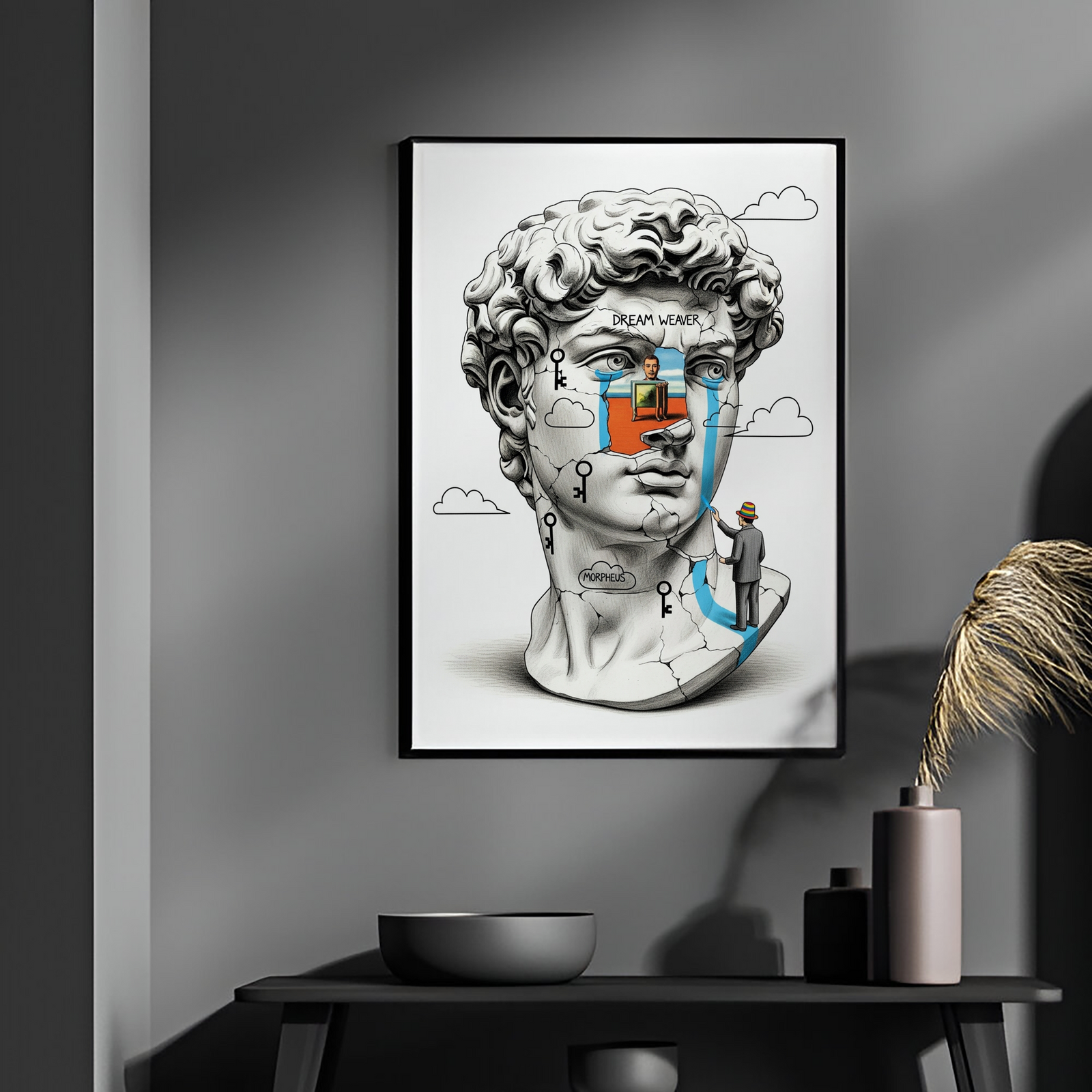 Dream Weaver Morpheus — Surreal David Bust Wall Art Print