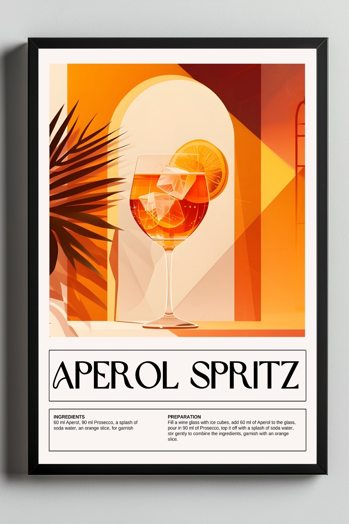 Aperol Spritz Wall Art Print — Italian Summer Cocktail Poster