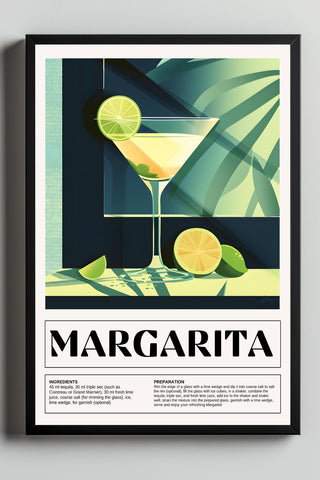 Margarita Wall Art Print — Classic Tequila Cocktail Poster