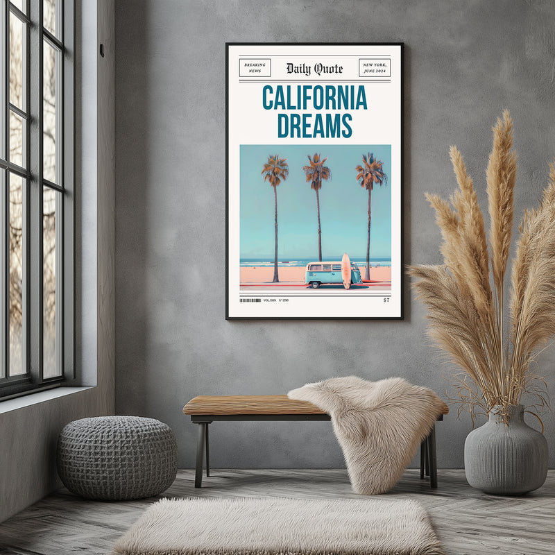 California Dreams Wall Art Print — Pacific Coast Sunset Poster