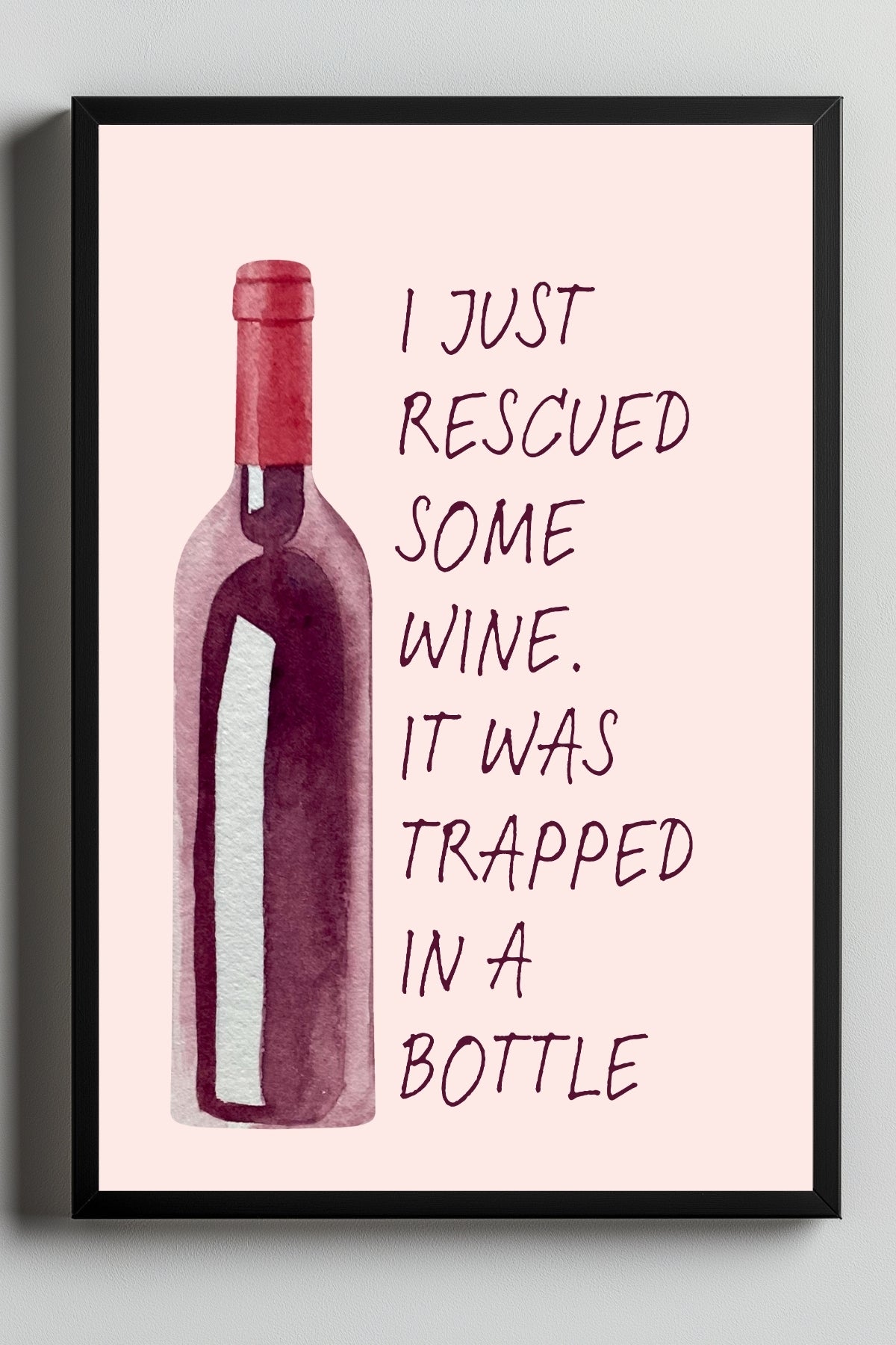 Wine Rescuer's Creed Wall Art Print — Funny Wine Lover Quote Poster