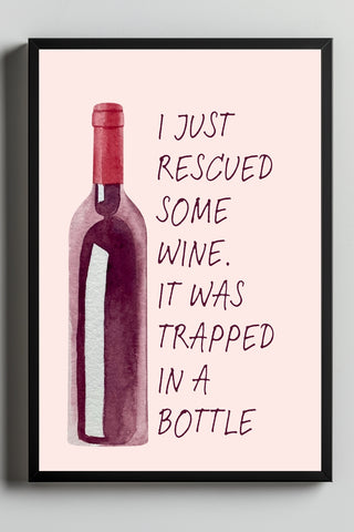 Wine Rescuer's Creed Wall Art Print — Funny Wine Lover Quote Poster