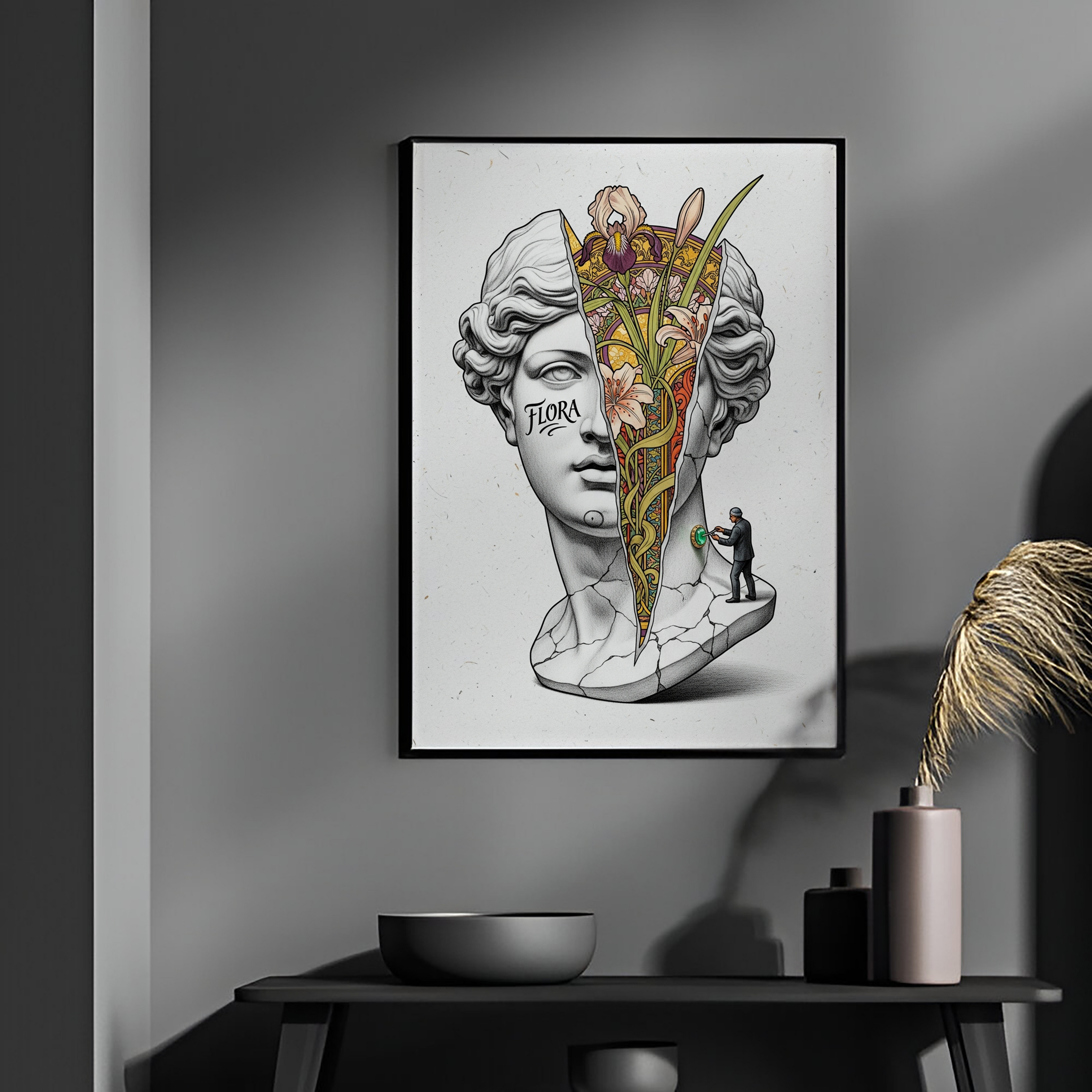 Flora Art Nouveau — Venus Bust Wall Art Print