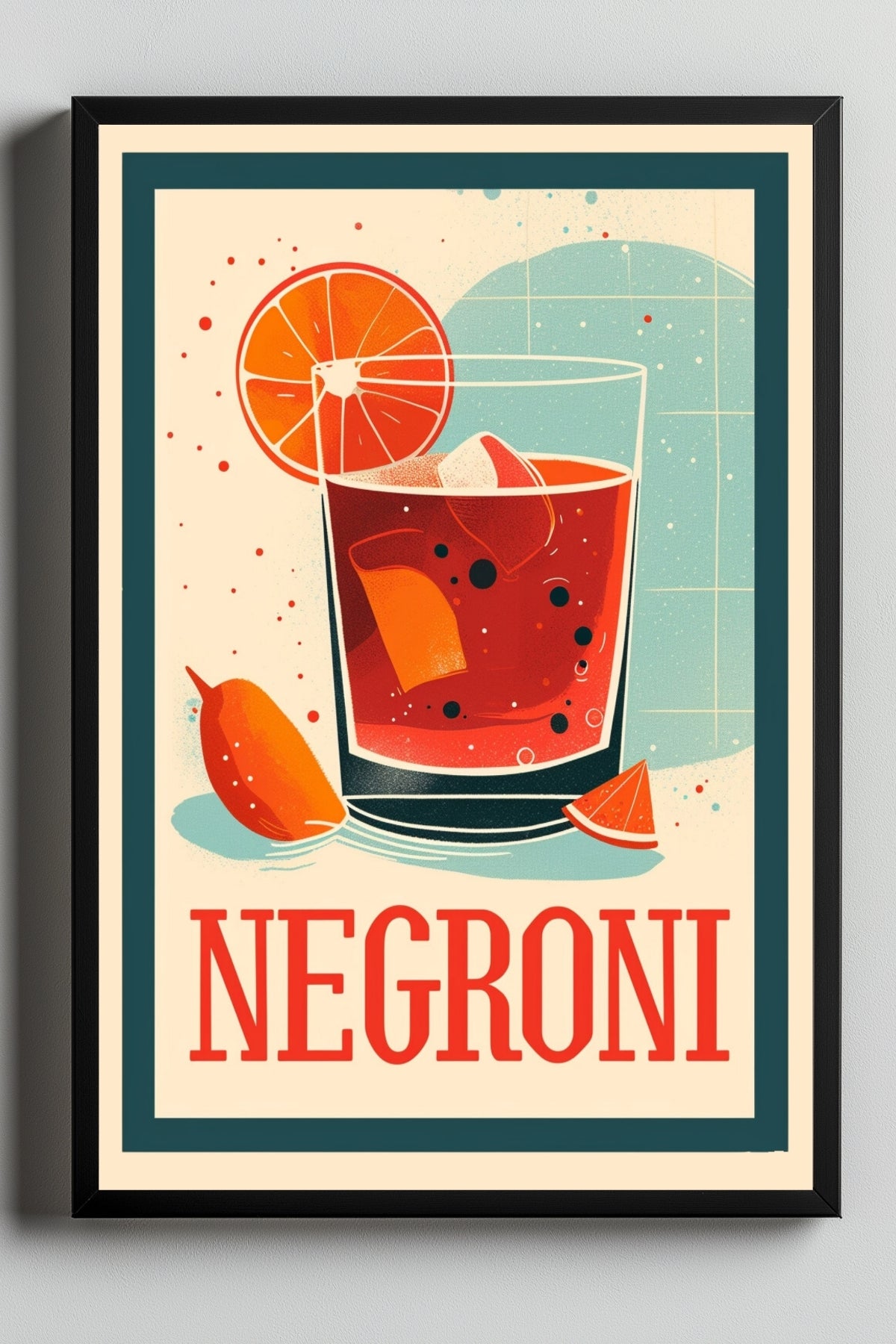 The Negroni Wall Art Print — Italian Bitter Classic Cocktail Poster