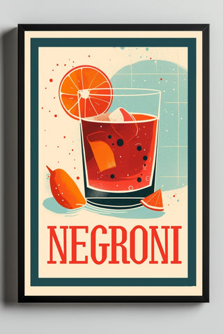 The Negroni Wall Art Print — Italian Bitter Classic Cocktail Poster