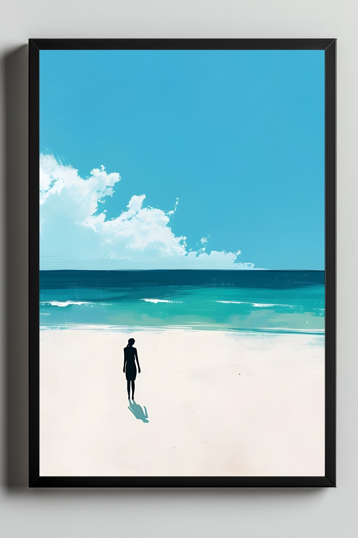 Waves Alone Wall Art Print — Peaceful Ocean Solitude Poster