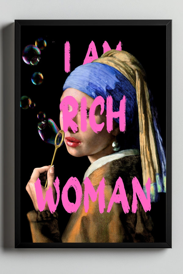 She is Rich Wall Art Print — Abundance Empowerment Quote Poster