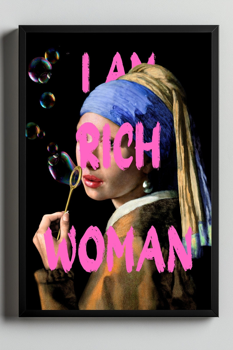 She is Rich Wall Art Print — Abundance Empowerment Quote Poster