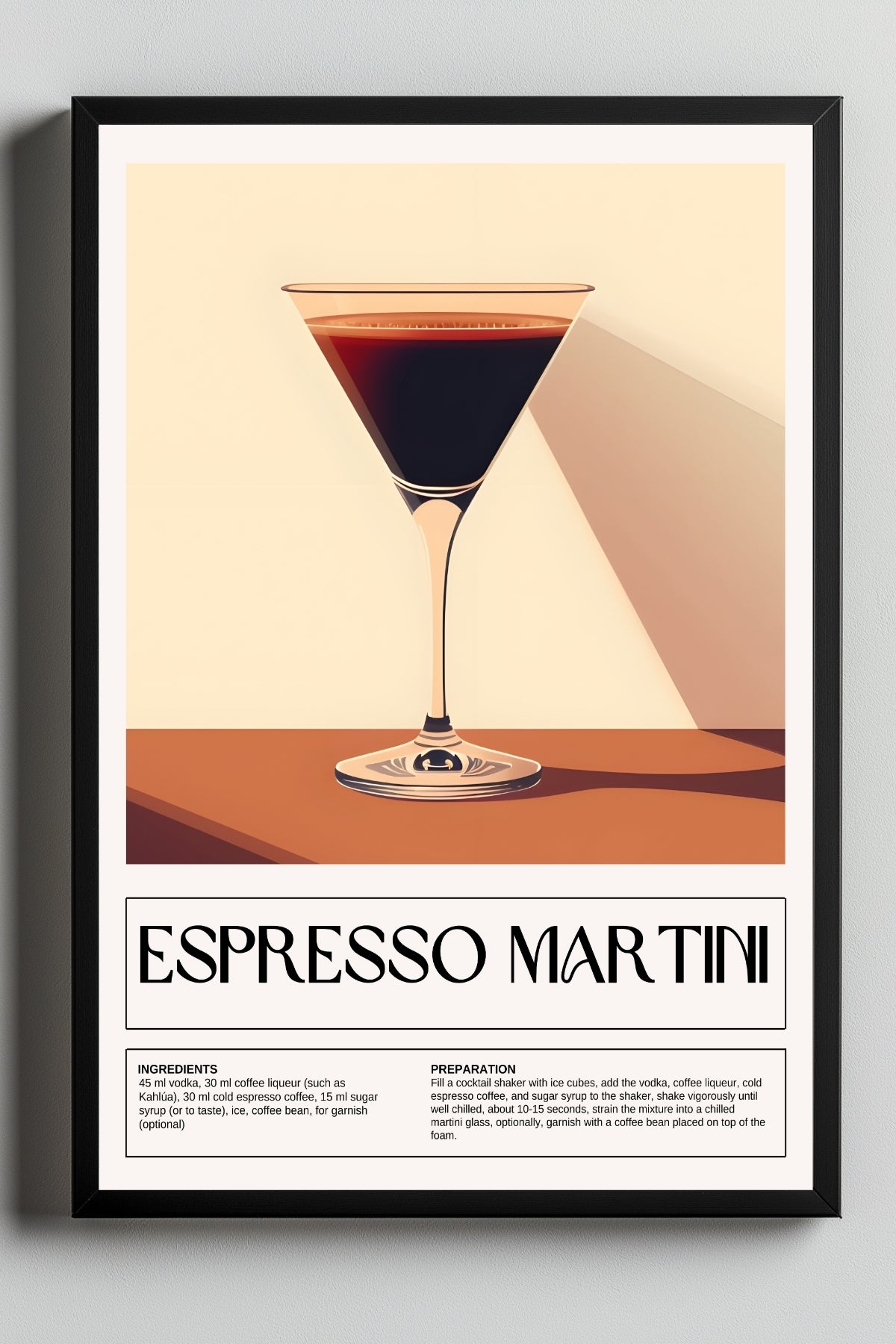 Espresso Martini Wall Art Print — Coffee Cocktail Poster