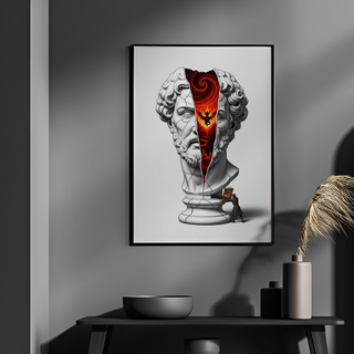 Inferno — Surreal Zeus Bust Wall Art Print